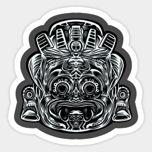 Tlaloc Black and White Sticker